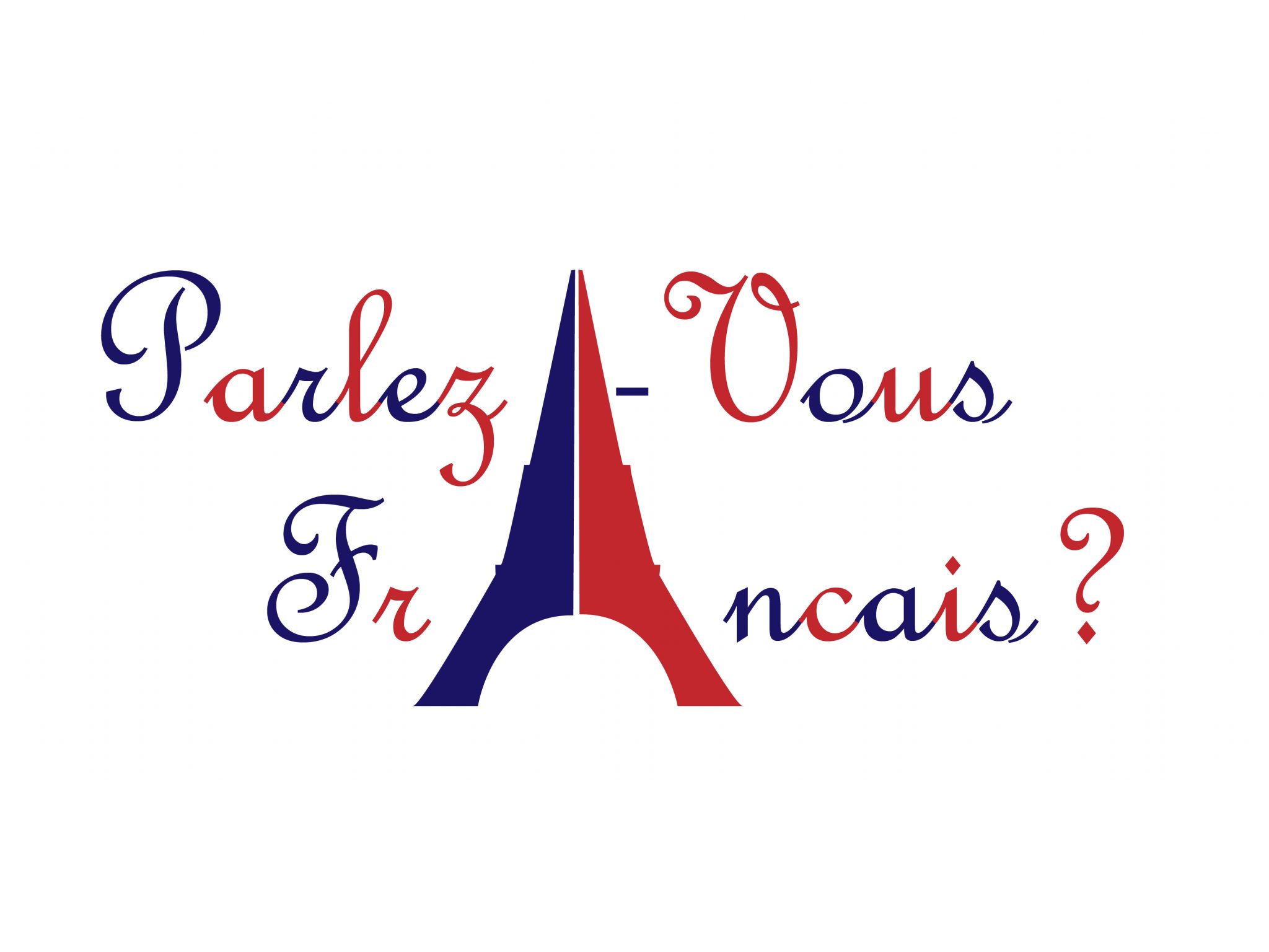 Imagem da Torre Eiffel com o texto "Parlez-Vous Français?", em referência ao curso de francês